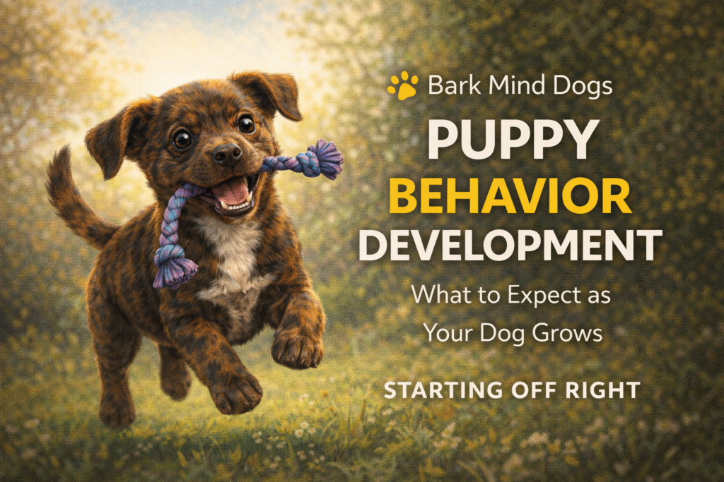 puppy behavior development brindle puppy learning playing behavior stages