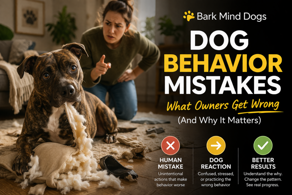 dog behavior mistakes owner correcting dog wrong behavior misunderstanding dog training