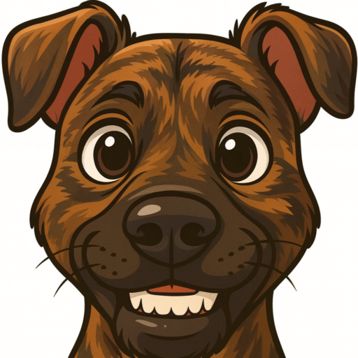 Bark Mind Dogs logo cartoon dog face representing dog behavior and communication